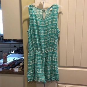 Teal patterned romper